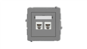 Deco Gniazdo Telefoniczne Podwójny 2Xrj11, 4-Stykowy, Beznarzędziowe Szary...