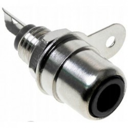 Gniazdo RCA cinch czarne przykręcane lutowane 6mm