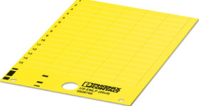 PVC device marker, (L x W) 9 x 20 mm, yellow, carrier card with 75 pcs, 0828883