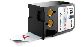 Taśma Winylowa Trwała Do Drukarek Xtl 41Mm X 7M Czerwona Na Przezroczystym...