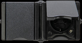 950606006 proAQA earthed contact outlet, 2-fold, pre-wired, black