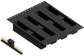 Pin header, 15 pole, pitch 2.54 mm, angled, black, SLLP5SMD05115SBTR