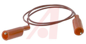 Przewód z zaciskiem krokodylkowym BU-3030-A-24-2, PVC, 10A, 300V, kolor: Czerwony, dł. 600mm, Mueller Electric