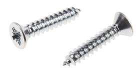 Wkręt samogwintujący długość 19mm Stalowe łeb Countersunk, ocynkowana końcówka Pozi