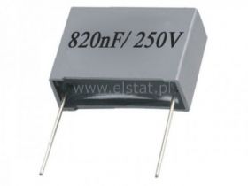 Kon. poliestr metaliz. 820nF 250V 105C