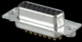 164A10229X D-SUB F,15-pin, solder cup, prec.machined