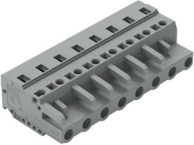 Socket header, 8 pole, pitch 7.5 mm, angled, gray, 231-208/026-000