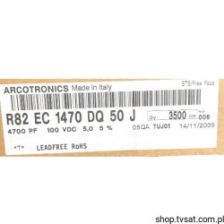 R82EC1470DQ50J 4.7nF 100V 5% MKT R5.08 ARCOTRONIC