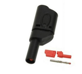 WTYK BANAN 4mm CZARNY 25.502.2 Z GNZ. BANAN 4mm BEZPIECZNY 32A 1000V Amass LUTOWANY