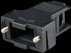 165X13419XE D-sub cap for 9-pin D-sub, black, large, side