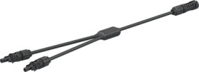 Y splitter, 4 mm solar plug to 2 x 4 mm solar coupling socket, 0.5 m, 6.0 mm², black, 1.5 kV, 53 A, 32.0334