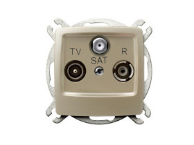 KARO Gniazdo antenowe RTV-SAT przelotowe ecru perłowy GPA-SSP/m/42 OSPEL