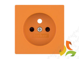 BERKER Q.1/Q.3/Q.7 Płytka czołowa do gniazda z uziemieniem do obwodów specjalnych z przysłonami pomarańczowy aksamit 3965766014