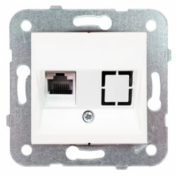 Gniazdo komputerowe 1xRJ45 kat.5e - białe - KARRE