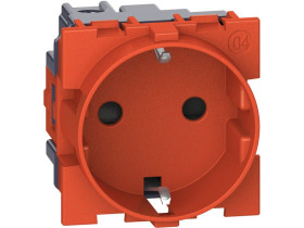 LIVING NOW Gniazdo 2P+Z schuko - zaciski śrubowe - 2 moduły - czerwone KR4141 LEGRAND