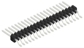 Pin header, 20 pole, pitch 1.27 mm, straight, black, 10061999
