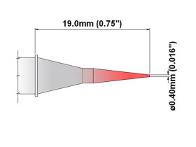 Grot lutowniczy ołówkowy Thermaltronics Prosty stożkowy 0,4 mm S