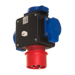 Rozdzielacz siłowy wtyk CEE 16A/5P/400V - 3x 2P+Z 16A IP44 20P3165