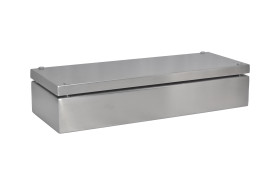 Obudowa 400 mm 150 mm 81mm Stal nierdzewna typu 304 RS PRO, z drzwiami zwykłymi