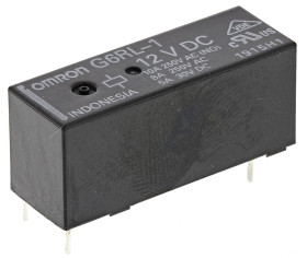 Przekaźnik mocy 12V dc SPDT Omron, montaż PCB 654Ω Otwór przezierny