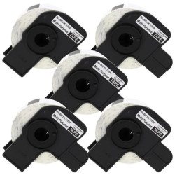 Taśma 5x DK11204 do drukarki Brother QL 17mm x 54mm biała taśma czarny nadruk /5szt./