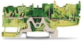 2-wire/2-pin PE basic terminal, spring-clamp connection, 0.25-4.0 mm², 1 pole, 24 A, 6 kV, yellow/green, 2022-1407/999-953