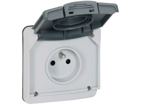 PLEXO IP66 Gniazdo pojedyncze z uziemieniem z klapką mechanizm bez puszki 090486 LEGRAND