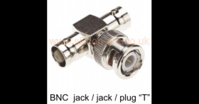 BNC "T" RF adaptor jack/jack/plug - RS Components