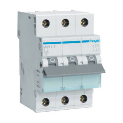 Hager MBN310 Circuit Breaker 3-Phase 10 A 230/400 V IP2x Protection