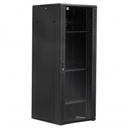 Szafa stojąca RACK 19" 42U 800x800mm drzwi szklane wyposażona czarna GT