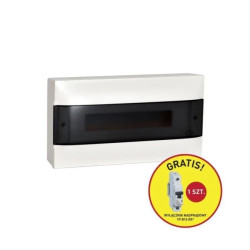 Rozdzielnica modułowa natynkowa PRACTIBOX S 1X18 drzwi transparentne +1 x1P B16 RX3 137436P