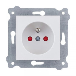 Gniazdo z uziemieniem i przesłonami torów prądowych 250V 16A Biały 242/01