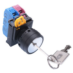 YW1K-3AE11N4 22mm 3 Position Maintained Key Switch 1NO-1NC IP65 IDEC