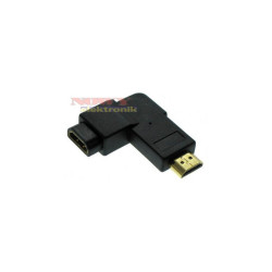 Adapter HDMI Wtyk/Gniazdo kątowy lewy