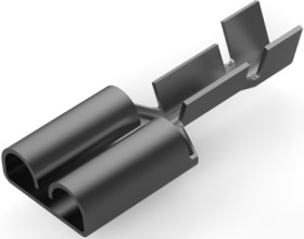 Uninsulated flat plug sleeve, 6.35 x 0.81 mm, 0.51 to 1.03 mm², AWG 20 to 17, brass, tin-plated, 160928-2