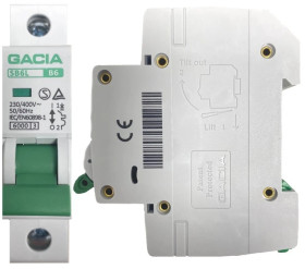 Wyłącznik Nadprądowy Bezpiecznik Nadmiarowo Prądowy 6kA B 1P 6A Eska Gacia