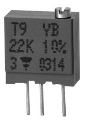 T9 3/8" Square Multi-Turn Fully Sealed Container Cermet Trimmer