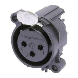 Neutrik NC3MDL1 XLR Connector 3-Pin Chassis Plug Silver Contacts