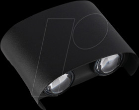 7407 Wall light, 4 W, 3000 K, 380 lm, black, IP 65