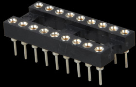 IC socket, 18-pin, super flat, turned, gold-plated