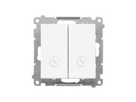 SIMON 55 Wyłącznik schodowy podwójny z podświetleniem szybkozłącza biały mat TW6/2L2.01/111 KONTAKT SIMON