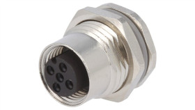 Złącze Okrągłe M12 Żeńskie Proste Do Lutowania 3Pin 250V T4131012031-000