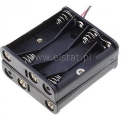 Koszyk na baterie 8xR6 ( IIII ) 2-stronny + kabel