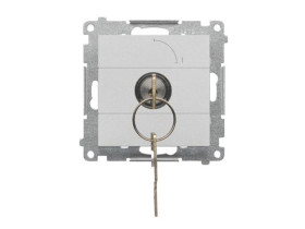 SIMON 55 Wyłącznik na kluczyk 1-biegunowy „0-I” styk N/O 5A 250 V aluminium mat TW1K.01/143 KONTAKT SIMON