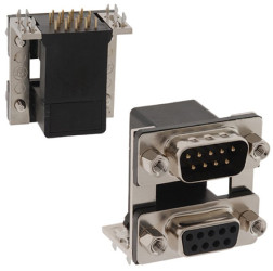 Złącze D-Sub 9-pinowe Męski/żeński Kąt prosty Przepust raster 2.769mm Złoto