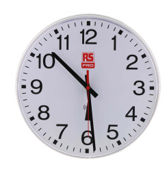 Zegar Biały Ścienny Analogowy Tak, Plastikowe, Akumulator RS PRO