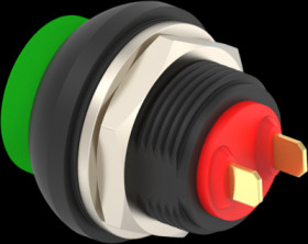 Pushbutton, 1 pole, green, unlit , 0.12 A/125 VAC, 0.2 A/50 VDC, 13.6 mm, IP68, 2329328-4