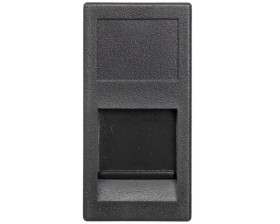 Simon Connect Płytka K45 gniazda teleinformatycznego pojedynczego RJ z przesłoną czarny KA76/14