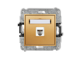 MINI Gniazdo telefoniczne 1xRJ11 4-stykowy beznarzędziowe złoty 29MGT-1 KARLIK