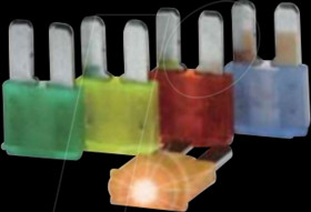 341.929 Car fuse, Micro2, LED, 32 V, 15 A, blue